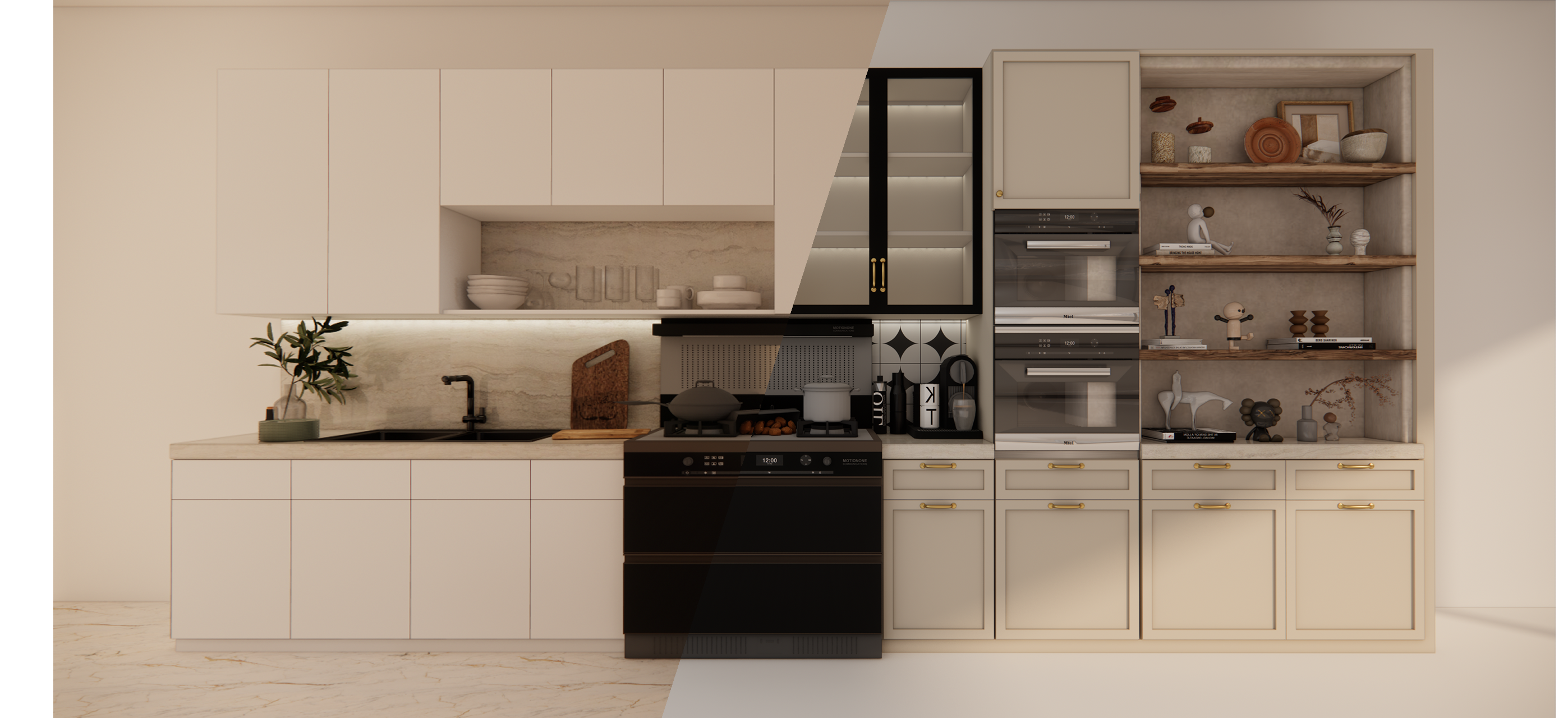 Elvenwood Premium Modular Kitchen Designs with modern minimalist styling
